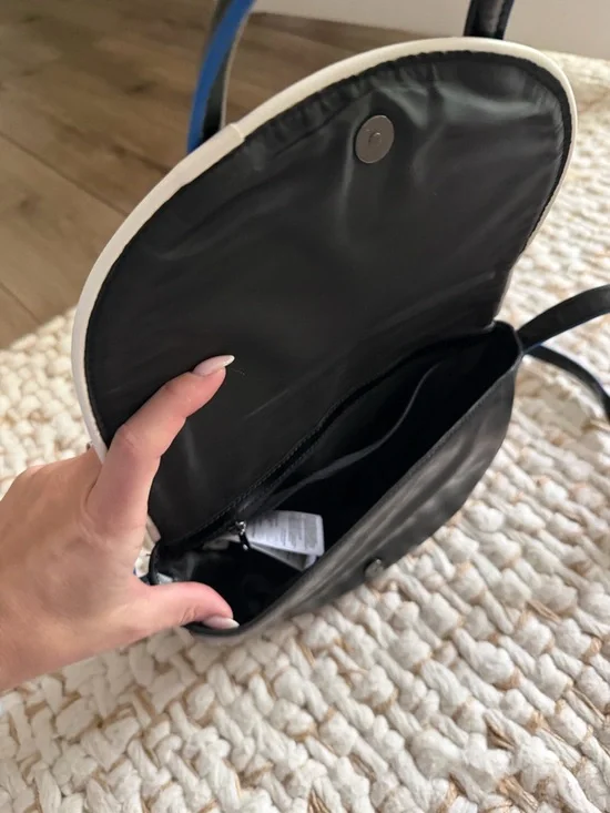 adidas Black Mini Crossbody with White Trefoil and Blue Trim - Picture 12 of 16